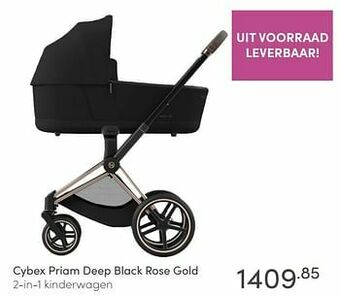 Baby & Tiener Cybex priam deep black rose gold 2-in-1 kinderwagen aanbieding