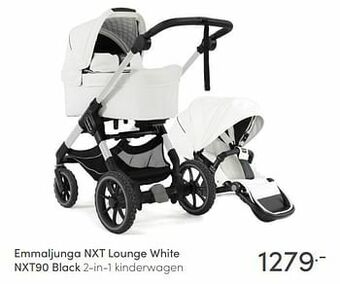 Baby & Tiener Emmaljunga nxt lounge white nxt90 black 2-in-1 kinderwagen aanbieding