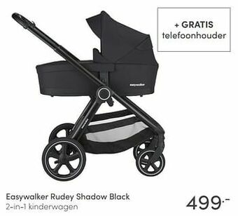 Baby & Tiener Easywalker rudey shadow black 2-in-1 kinderwagen aanbieding