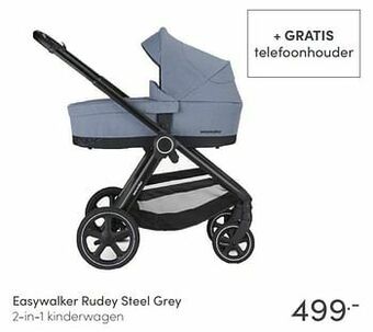 Baby & Tiener Easywalker rudey steel grey 2-in-1 kinderwagen aanbieding