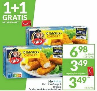 Intermarché Iglo fish sticks omega 3 aanbieding