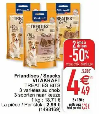 Cora Friandises - snacks vitakraft treaties bits aanbieding