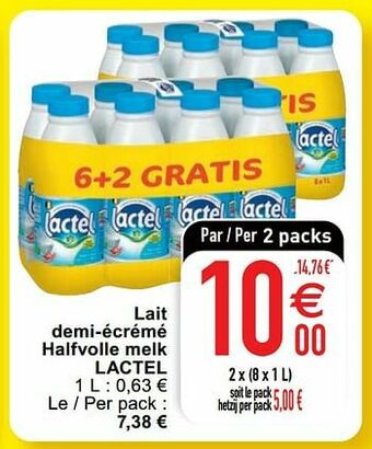 Lait demi-écrémé halfvolle melk lactel