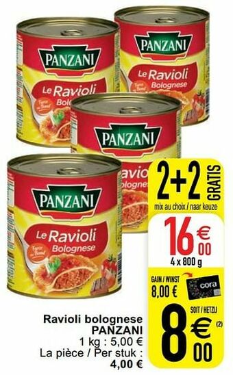 Cora Ravioli bolognese panzani aanbieding