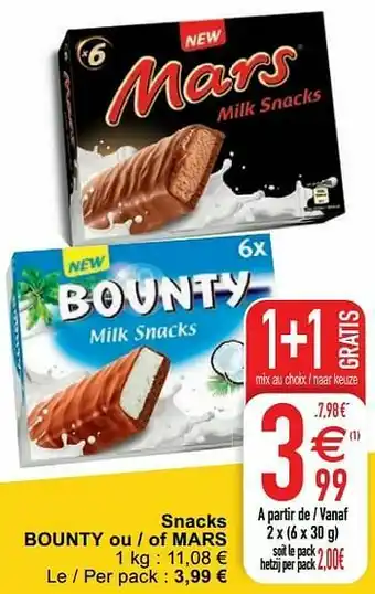 Cora Snacks bounty ou - of mars aanbieding