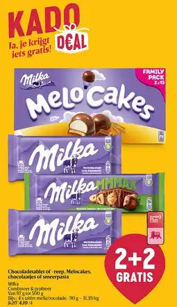 Delhaize Chocoladetablet of -reep, Melocakes, chocolaatjes of smeerpasta aanbieding