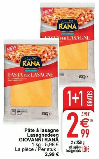 Cora Pâte à lasagne lasagnedeeg giovanni rana aanbieding
