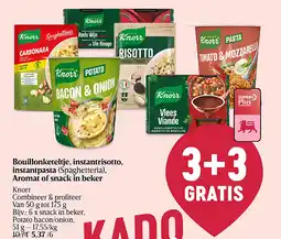 Delhaize Bouillonketeltje, instantrisotto, instantpasta (Spaghetteria), Aromat of snack in beker aanbieding