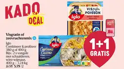 Delhaize Visgratin of zeevruchtenmix aanbieding