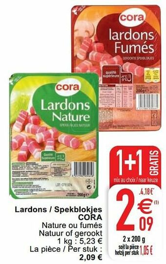 Cora Lardons - spekblokjes cora aanbieding