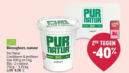 Delhaize Bioyoghurt, natuur aanbieding