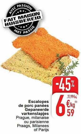 Cora Escalopes de porc panées gepaneerde varkenslapjes aanbieding