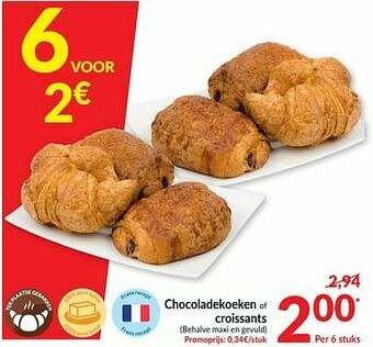 Intermarché Chocoladekoeken of croissants aanbieding