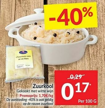 Intermarché Zuurkool gekookt met witte wijn aanbieding