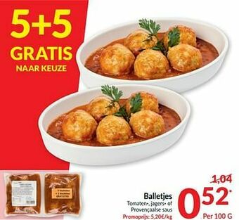 Intermarché Balletjes tomaten- jagers- of provençaalse saus aanbieding