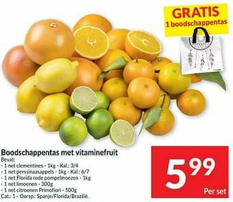 Boodschappentas met vitaminefruit
