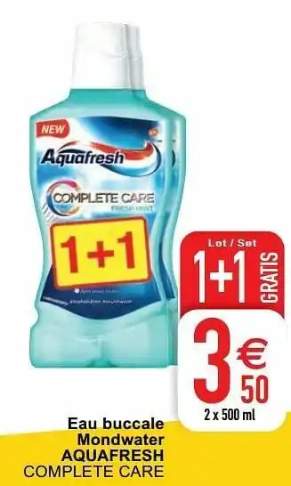 Cora Eau buccale mondwater aquafresh complete care aanbieding