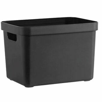 Leen Bakker Sigma home box 18 liter - zwart - 35,2x25,3x24,3 cm - Leen Bakker aanbieding