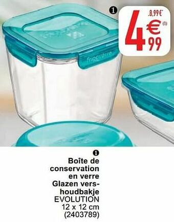 Cora Boîte de conservation en verre glazen vershoudbakje evolution aanbieding