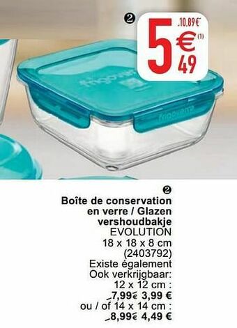 Cora Boîte de conservation en verre - glazen vershoudbakje evolution aanbieding