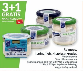 Rolmops, haringfilets, -hapjes of rugjes