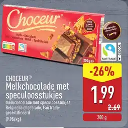 ALDI Choceur Melkchocolade met speculoosstukjes aanbieding