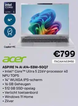 CompuDeals Acer Aspire 14 AI A14-53M-50Q7 aanbieding