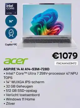 CompuDeals Acer Aspire 14 AI A14-53M-728D aanbieding