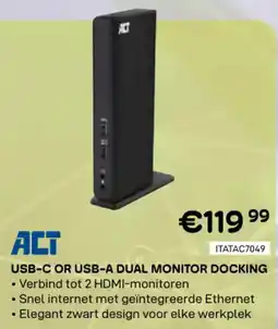 CompuDeals Act USB-C or USB-A dual monitor docking aanbieding