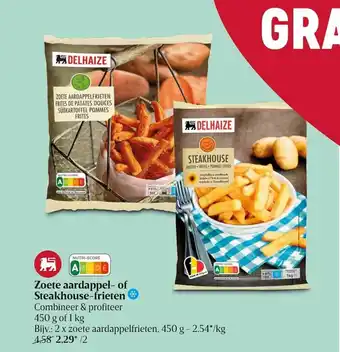 Zoete aardappel- of steakhouse-frieten 450g
