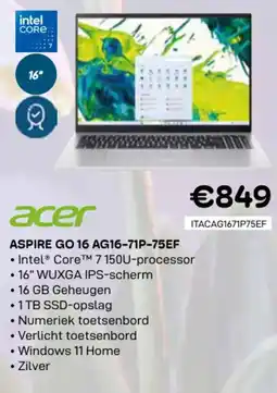 CompuDeals Acer aspire go 16 AG16-71P-75EF aanbieding