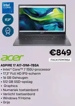 CompuDeals Acer aspire 17 A17-51M-78SA aanbieding