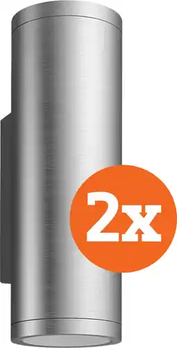 Coolblue Philips Hue Appear muurlamp White & Color - RVS Duo Pack aanbieding