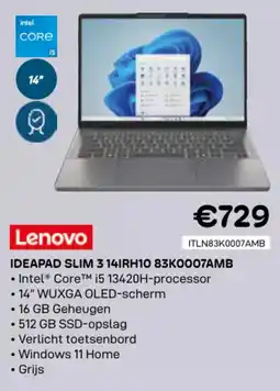 CompuDeals Lenovo ideapad slim 3 14IRH10 83K0007AMB aanbieding