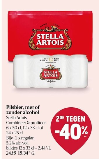 Delhaize Pilsbier, met of zonder alcohol aanbieding