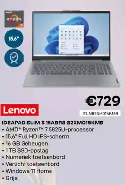 CompuDeals Lenovo ideapad slim 3 15ABR8 82XM015KMB aanbieding