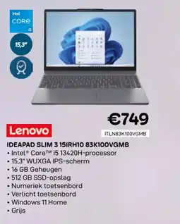 CompuDeals Lenovo ideapad slim 3 15IRH10 83K100VGMB aanbieding