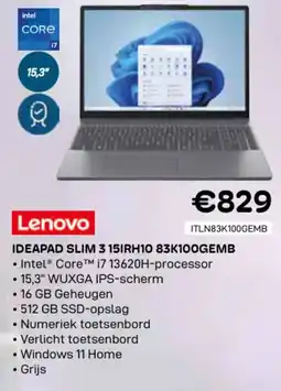 CompuDeals Lenovo ideapad slim 3 15IRH10 83K100GEMB aanbieding