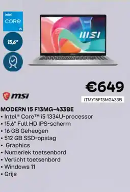 CompuDeals Modern 15 F13MG-433BE aanbieding