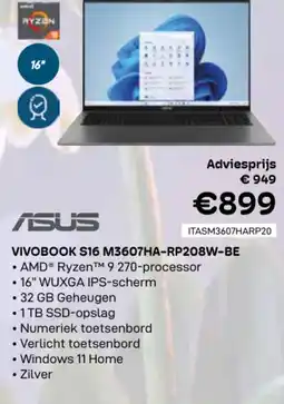 CompuDeals Asus vivobook S16 M3607HA-RP208W-BE aanbieding