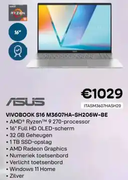 CompuDeals Asus vivobook S16 M3607HA-SH206W-BE aanbieding