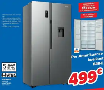 Carrefour Amerikaanse koelkast AKV378WZIL aanbieding