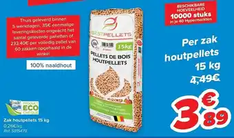 Carrefour Zak houtpellets 15kg aanbieding