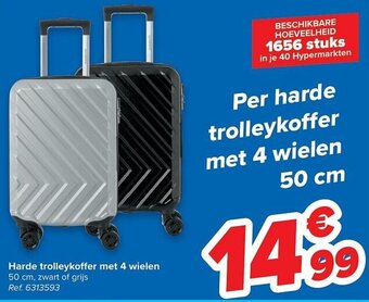 Carrefour Harde trolleykoffer met 4 wielen aanbieding