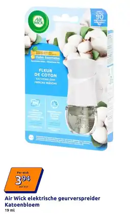 Action Air Wick elektrische geurverspreider Katoenbloem aanbieding