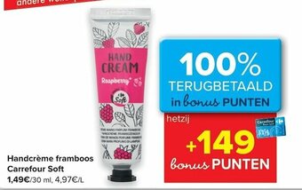 Handcreme framboos Carrefour Soft