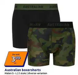 Action Australian boxershorts aanbieding