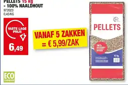 Hubo PELLETS 15 kg - 100% NAALDHOUT aanbieding