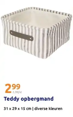 Action Teddy opbergmand aanbieding