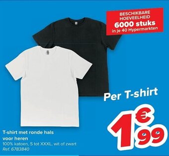 Carrefour T-shirt met ronde hals voor heren aanbieding